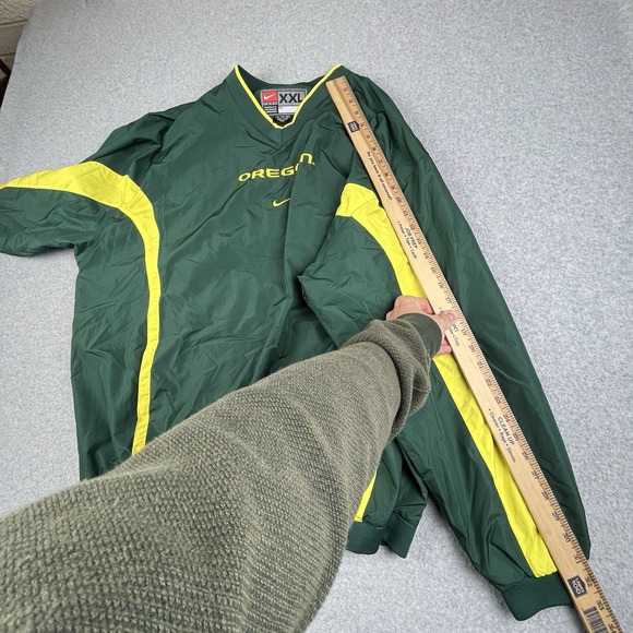 VTG Nike Oregon Ducks Pullover Mens 2XL Center Swoosh Windbreaker Green Jacket - Picture 9 of 14